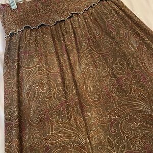 DR2 Paisley Maxi Skirt in Brown and Pink